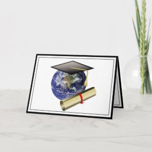 World Class Graduation - Cap and Golden Diploma Card