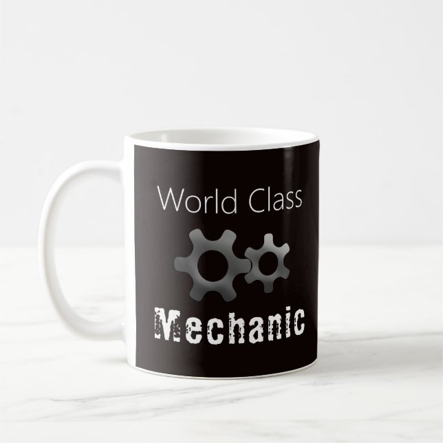 World Class Mechanic Black Coffee Mug (Left)