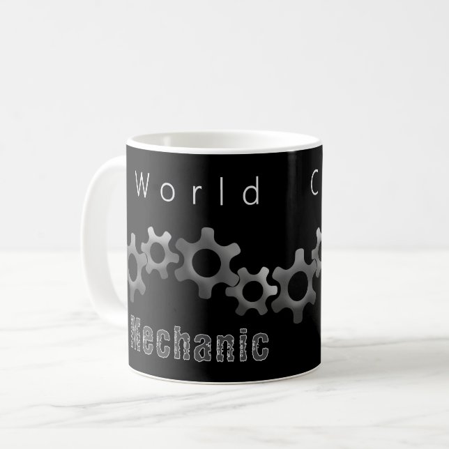 World Class Mechanic Black Coffee Mug (Front Left)