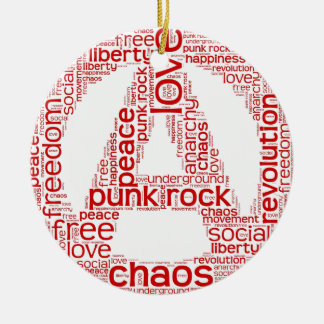 World cloud in anarchy shape ceramic ornament