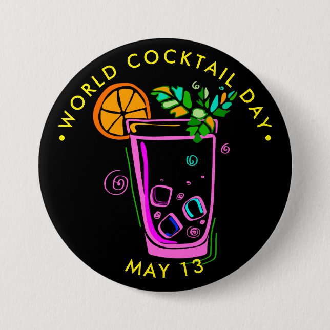 World Cocktail Day 3 Inch Round Button (Front)