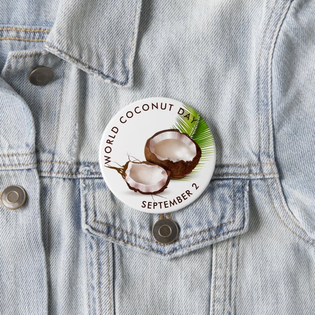World Coconut Day 3 Inch Round Button (In Situ)