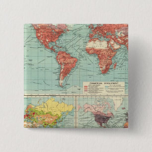 World commerce Map 2 Inch Square Button