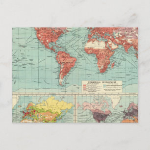 World commerce Map Postcard