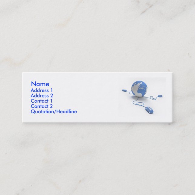 World Connection Mini Business Card (Front)