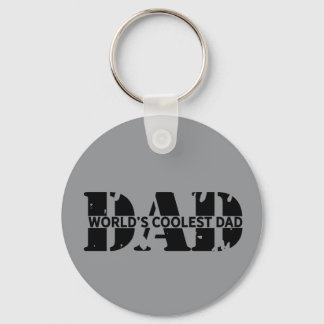 World Coolest Dad Gray Keychain