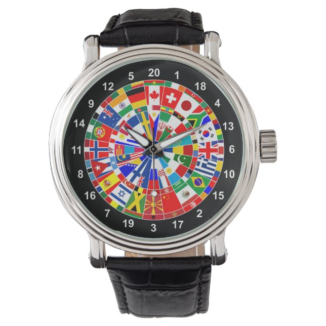 world country flag darts board game travel bulls-e watch (Front)