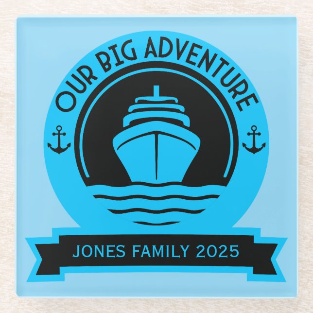 World Cruise Glass Coaster (Front)