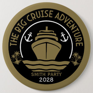 World Cruise Trip Adventure Accessory 6 Inch Round Button