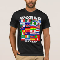 World Cup 2010 Flag Group A-H Black T-Shirt