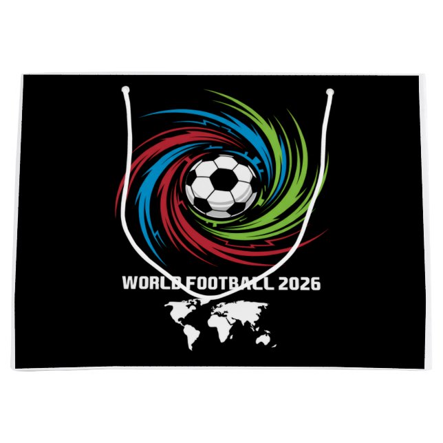 World Cup 2026 Soccer Ball Large Gift Bag (Front)