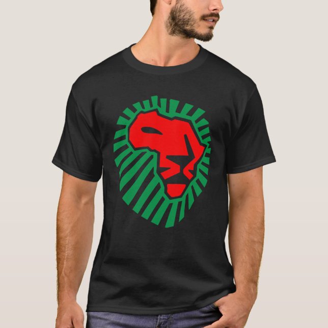 World Cup Football South Africa 2010 Lion Black T-Shirt (Front)