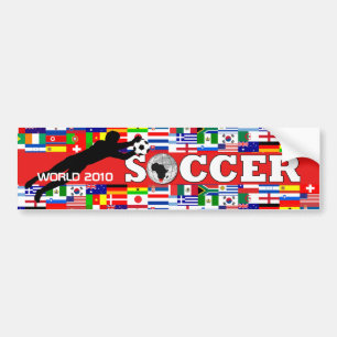 World Cup Soccer Goal Bumper Sticker Red