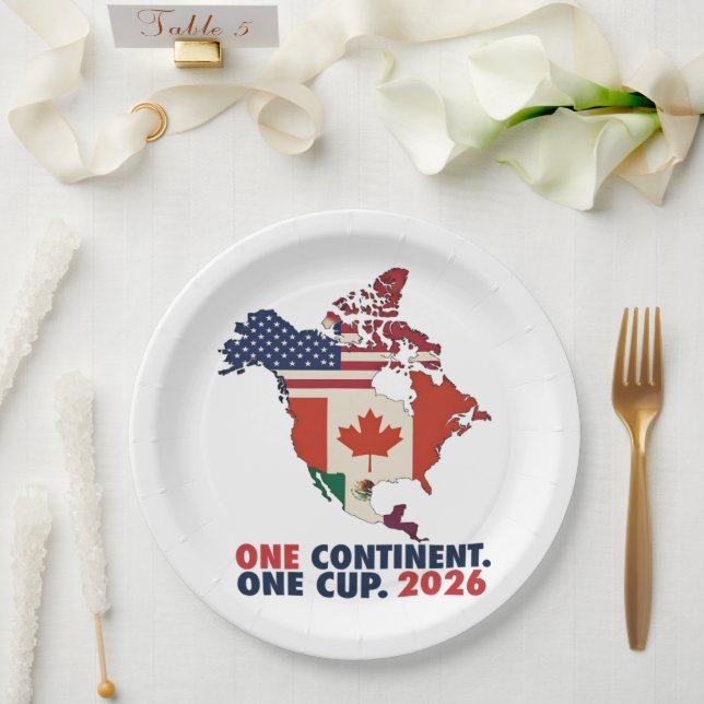 World Cup USA Canada Mexico Paper Plate (Wedding)