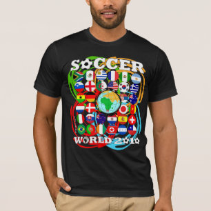 World Cups 2010 Black T-Shirt Colour Twirl