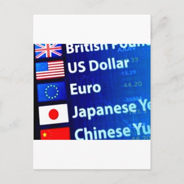 World Currency Themed Products Postcard (Front)
