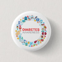 World Diabetes Day Awareness Circle Button