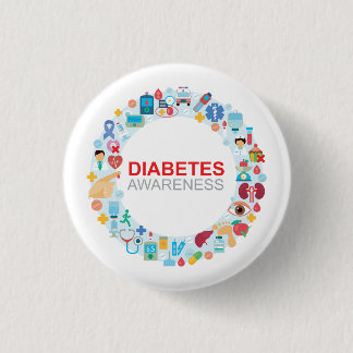 World Diabetes Day Awareness Circle Button