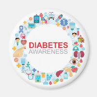 World Diabetes Day Awareness Circle Magnet