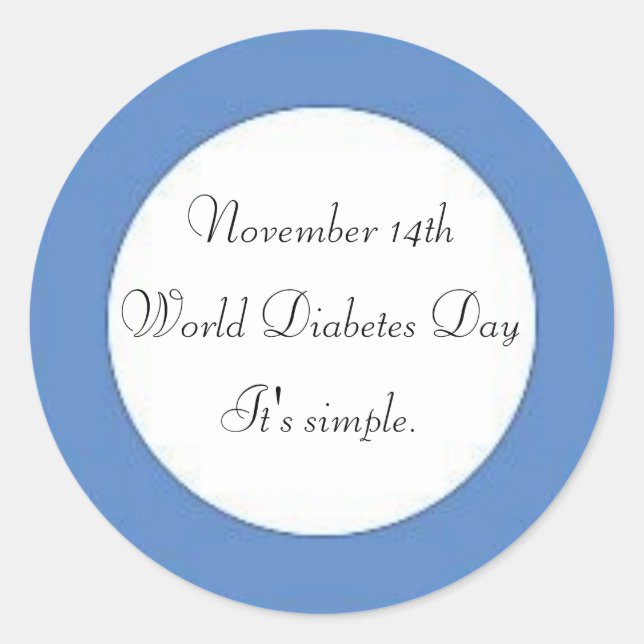 World Diabetes Day Classic Round Sticker (Front)