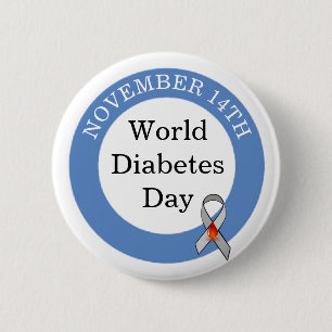 World Diabetes Day November 14th Awareness 2 Inch Round Button