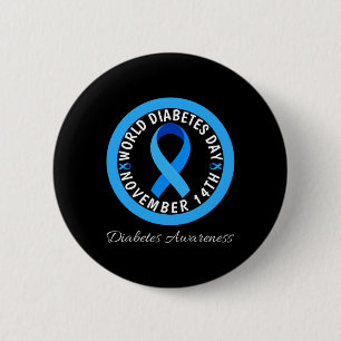 World Diabetes Day Type 1 Type 2 Diabetes Awarenes Inch Round Button