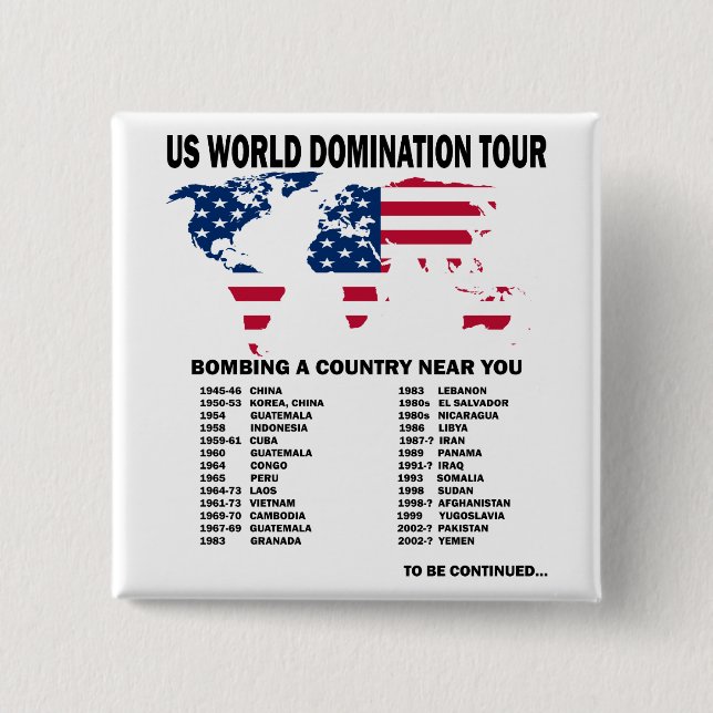 World Domination Tour 2 Inch Square Button (Front)