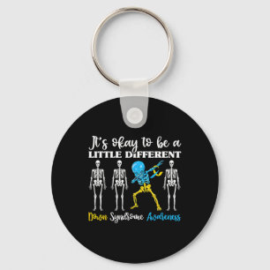 World Down Syndrome Awareness Day Dabbing Kid Skel Keychain