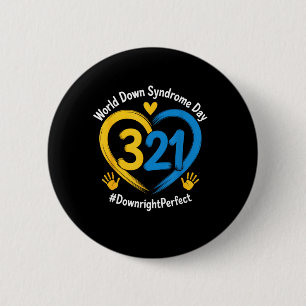 World Down Syndrome Day 321 Awareness Support Men 2 Inch Round Button