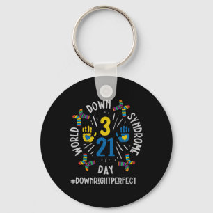 World Down Syndrome Day 321 Awareness Support Men Keychain