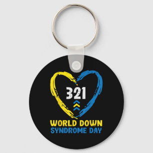 World Down Syndrome Day Arrows 321 Awareness Women Keychain
