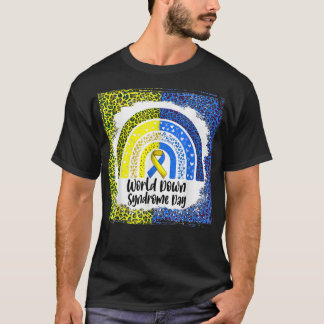 World Down Syndrome Day Awareness Bleached Rainbow T-Shirt