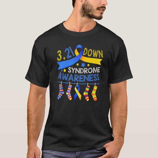 World Down Syndrome Day Awareness Ribbon Tee Socks (Front)