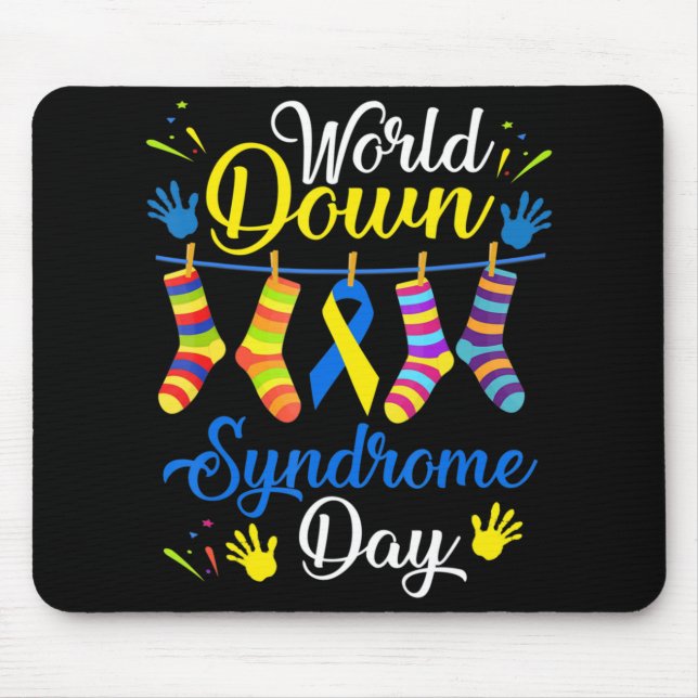 World Down Syndrome Day Awareness Socks  21 March  Mouse Pad (Front)