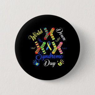 World Down Syndrome Day Awareness Socks Down Right 2 Inch Round Button