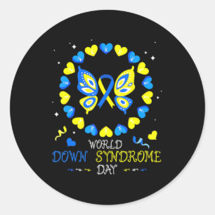 World Down Syndrome Day Awareness Socks Down Right Classic Round Sticker