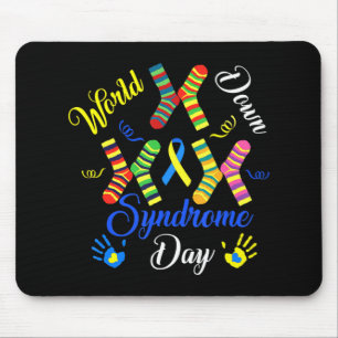 World Down Syndrome Day Awareness Socks Down Right Mouse Pad