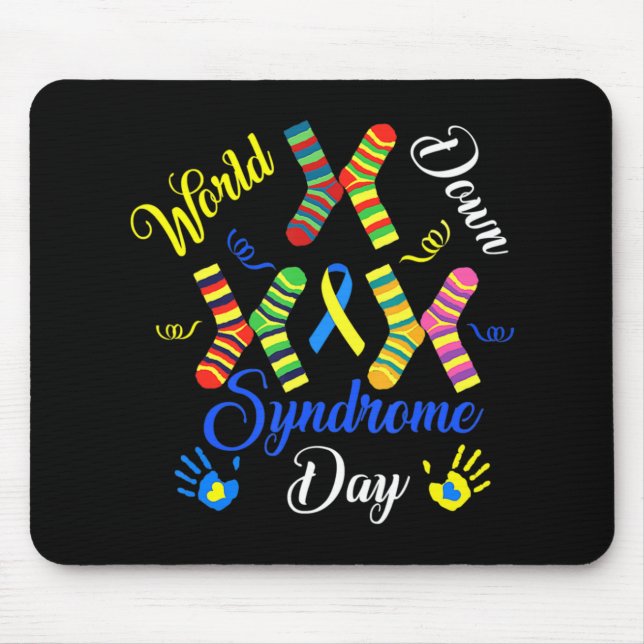 World Down Syndrome Day Awareness Socks Down Right Mouse Pad (Front)