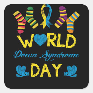 World Down Syndrome Day Awareness Socks Square Sticker