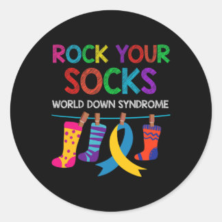 World Down Syndrome Day Boys Girls Kids Rock Your Classic Round Sticker