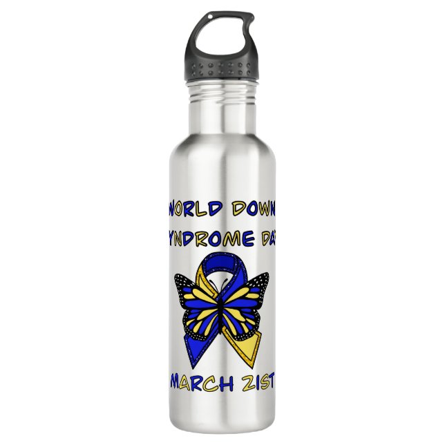 World Down Syndrome Day - March 21st 710 Ml Water Bottle (Front)