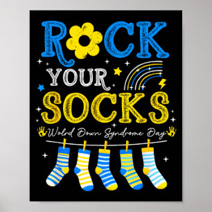World down syndrome day rock socks awareness poster