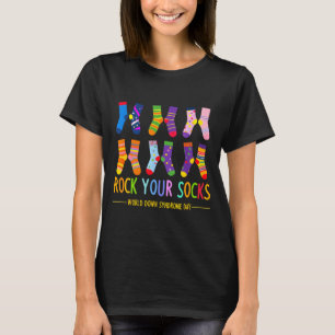 World down syndrome day rock socks awareness T-Shirt