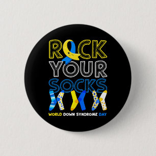 World Down Syndrome Day Rock Your Socks Awareness 2 Inch Round Button