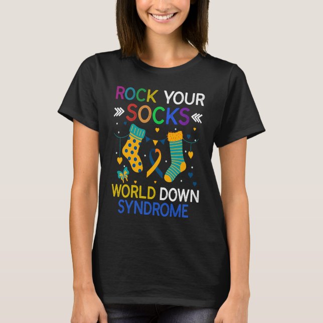 World Down Syndrome Day  Rock Your Socks Awareness T-Shirt (Front)