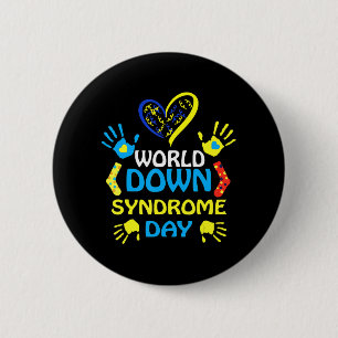 World Down Syndrome Day  Support and Awareness 3.2 2 Inch Round Button