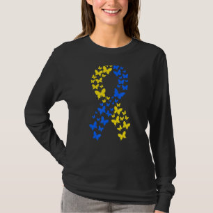 World Down Syndrome Day T21 Butterfly Ribbon Kids T-Shirt
