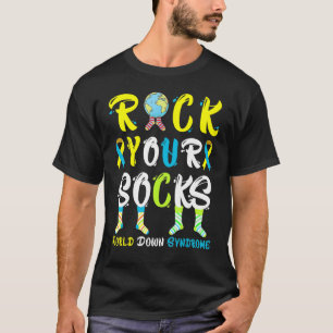 World Down Syndrome Day T21 Rock Your Socks Awaren T-Shirt