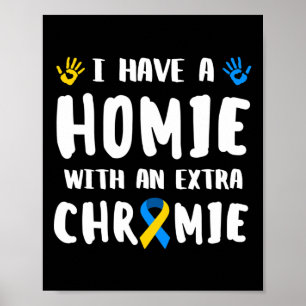 World Down Syndrome Day Trisomy 21 Ribbon Extra Ch Poster