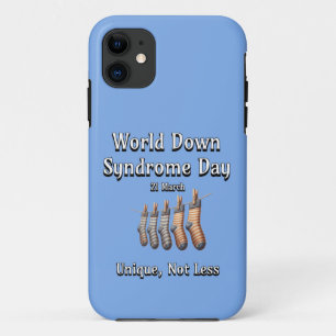 World Down Syndrome Day.  Unique not Less iPhone 11 Case